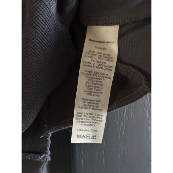 T by Alexander Wang Black Waffle Jersey Rib Combo Cap Sleeves Top Size Medium - Picture 10 of 14